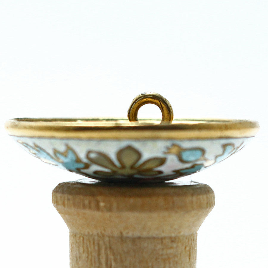 Antique French Champleve Enamel Button