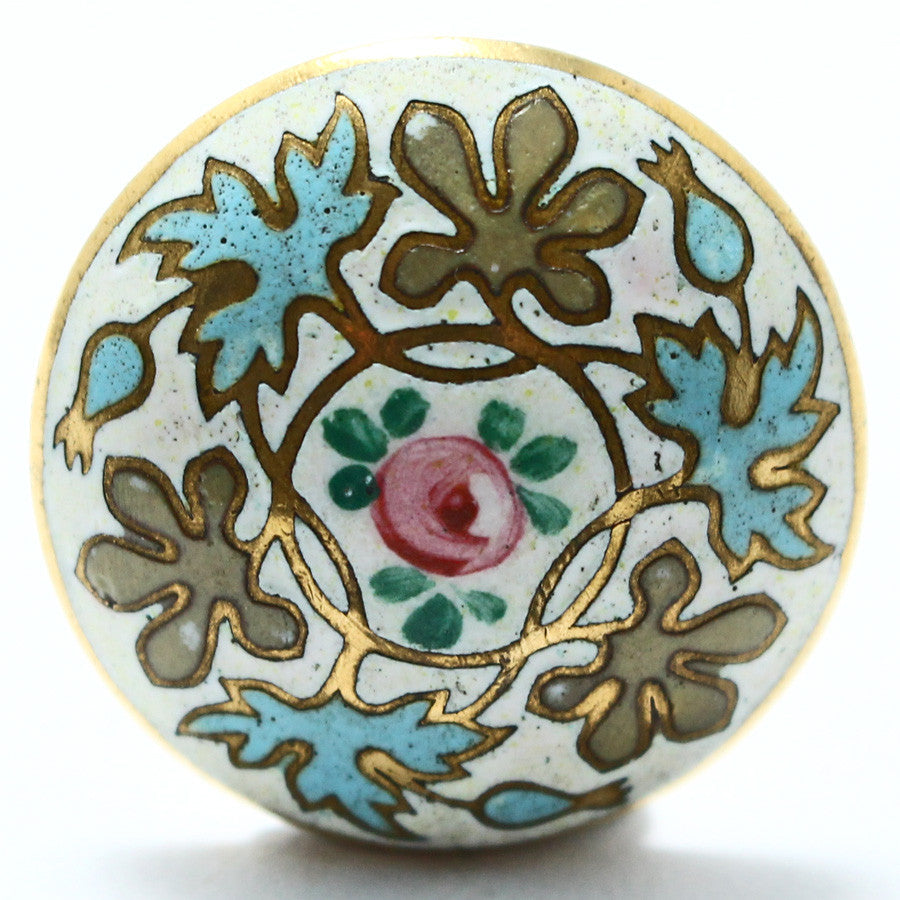 Antique French Champleve Enamel Button